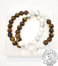 Load image into Gallery viewer, Tiger Eye and Howlite Handmade Bracelets
