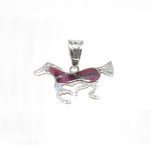 Load image into Gallery viewer, Native American Navajo Vintage Sterling Silver and Sugilite Horse Pendant by Artist Johnson Ralph
