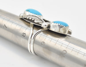 Native American Kenneth Jones Navajo Turquoise and Sterling Silver Statement Ring - Size 8.5
