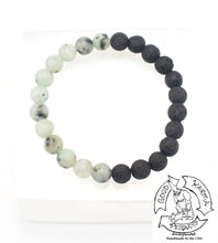 Load image into Gallery viewer, &quot;Refining Diffuser&quot; - Kiwi Jasper and Lava Stone Bracelet
