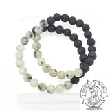 "Refining Diffuser" - Kiwi Jasper and Lava Stone Bracelet