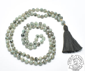 "Cleansing Balance"- Kiwi Jasper Handmade 108 Stone Mala