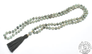 "Cleansing Balance"- Kiwi Jasper Handmade 108 Stone Mala