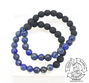 "Visualizing Diffuser" - Lapis Lazuli and Lava Stone Diffuser Bracelet