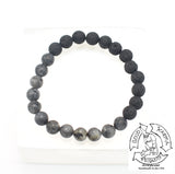 Larvikite and Lava Stone Diffuser Bracelet Handmade