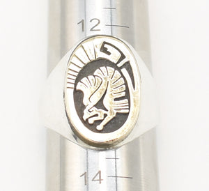 Leah Cleveland 14k Gold and Sterling Silver Native American Eagle Ring - Size 13