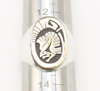Leah Cleveland 14k Gold and Sterling Silver Native American Eagle Ring - Size 13