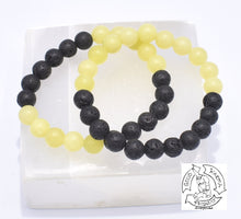 Load image into Gallery viewer, &quot;Tranquility Diffuser&quot; - Lava Stone and Lemon Jade Stone Bracelet
