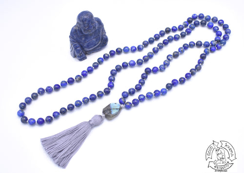 Handmade Japa Mala made with Lapis Lazuli.