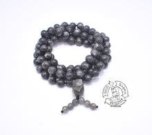 Load image into Gallery viewer, Handmade Japa Mala made with Larvikite. 
