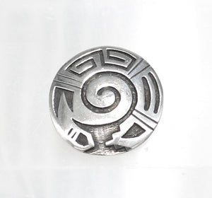 McBride Lomayestewa Hopi Native American Sterling Silver Overlay Pendant