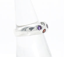 Load image into Gallery viewer, Lucky 7 Stone Vintage Sterling Silver Ring - Size 8
