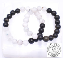 Load image into Gallery viewer, &quot;Protecting Moon&quot; - Moonstone and Golden Obsidian Handmade Stone Bracelet

