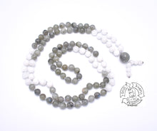 Load image into Gallery viewer, &quot;Awakening Moon&quot; - Labradorite and Moonstone Handmade 108 Stone Japa Mala
