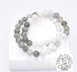 "Awakening Moon" Labradorite and Rainbow Moonstone Handmade Stone Bracelet