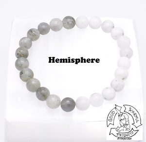 "Awakening Moon" Labradorite and Rainbow Moonstone Handmade Stone Bracelet