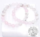 "Nourishing Love" Rainbow Moonstone and Rose Quartz Handmade Stone Bracelet