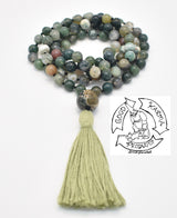 Moss Agate Handmade Mala