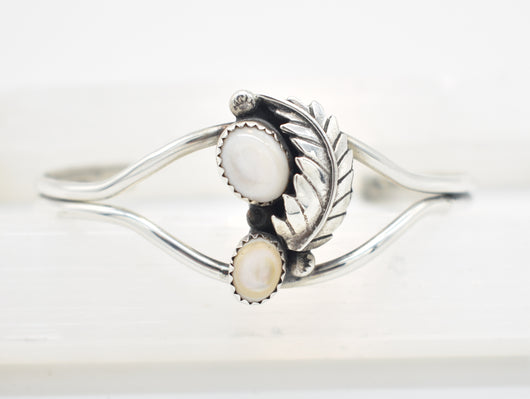 Mother of Pearl Sterling Silver Southwest Style Cuff Bracelet