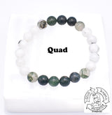 "Abounding Moon" - Moonstone and Moss Agate Handmade Stone Bracelet