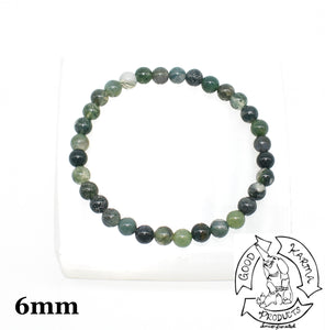 Moss Agate Stone Bracelet 6mm
