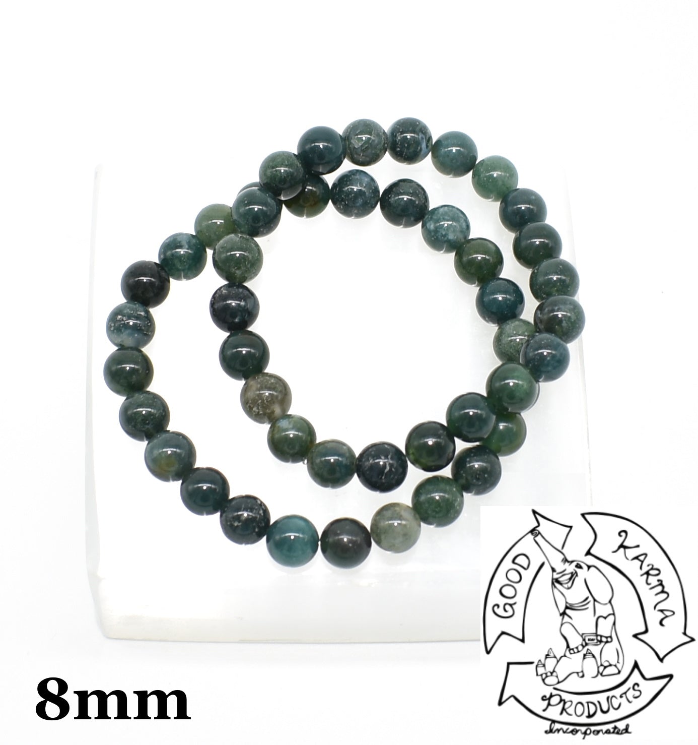 Moss Agate Stone Bracelets 8mm