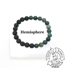 Load image into Gallery viewer, Diffuser Bracelet Handmade with Moss Agate and Lava Stone 
