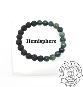 Diffuser Bracelet Handmade with Moss Agate and Lava Stone 