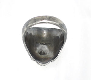 Vintage Large Native American Chief's Head Sterling Silver Ring - Size 10.25