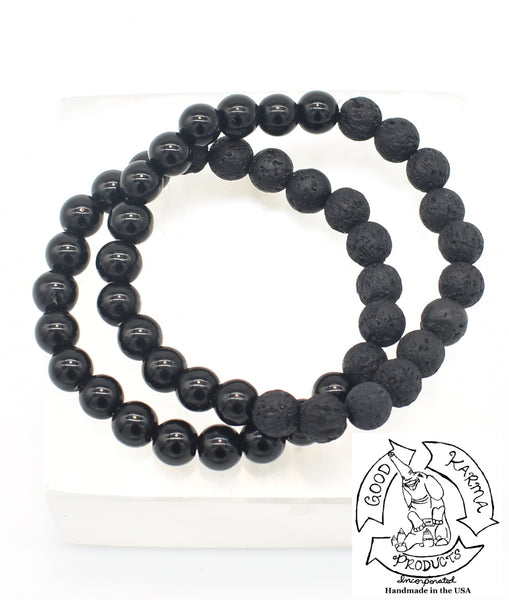 "Shielding Diffuser" - Onyx and Lava Stone Bracelet