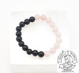 "Shielding Love" - Onyx and Rose Quartz Stone Bracelet