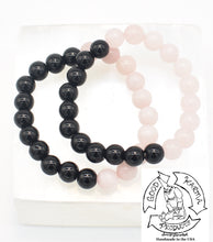 Load image into Gallery viewer, &quot;Shielding Love&quot; - Onyx and Rose Quartz Stone Bracelet
