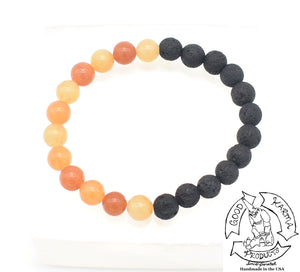 Lava Stone and Orange Aventurine Diffuser Bracelet