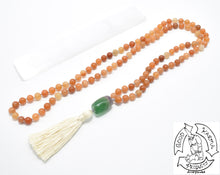 Load image into Gallery viewer, Mala Handmade with 108 Orange Aventurine Stone Beads
