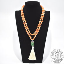 Load image into Gallery viewer, Mala Handmade in the USA with 108 Orange Aventurine Beads
