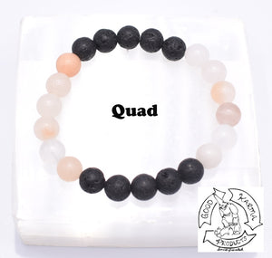 "Moving Diffuser" - Peach Aventurine and Lava Stone Bracelet