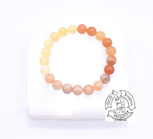 "Energizing Creativity” - Peach Moonstone, Orange Aventurine, and Honey Calcite Stone Bracelet