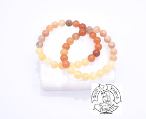 "Energizing Creativity” - Peach Moonstone, Orange Aventurine, and Honey Calcite Stone Bracelet