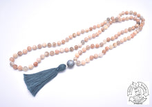 Load image into Gallery viewer, &quot;Easing&quot; - Peach Moonstone Handmade 108 Stone Bead Japa Mala
