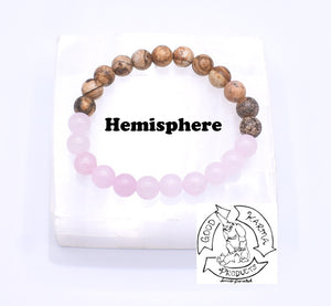 "Harmonizing Love” - Picture Jasper, and Rose Quartz Stone Bracelet