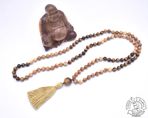 108 Stone Japa Mala made with Tiger Eye and Picture Jasper.