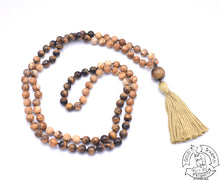 Load image into Gallery viewer, Picture Jasper and Tiger Eye Handmade Mala.
