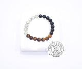 “Guarding Dreams” - Prehnite, Tiger Eye. and Rainbow Obsidian Stone Bracelet