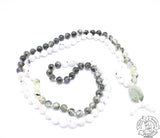 "Healing Moon" - Prehnite, and Moonstone Handmade 108 Stone Mala