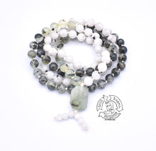 Load image into Gallery viewer, &quot;Healing Moon&quot; - Prehnite, and Moonstone Handmade 108 Stone Mala
