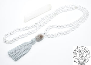 Mala Handmade with 108 Quartz Stone Beads