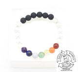 Quartz, Chakra, and Lava Stone Diffuser Bracelet