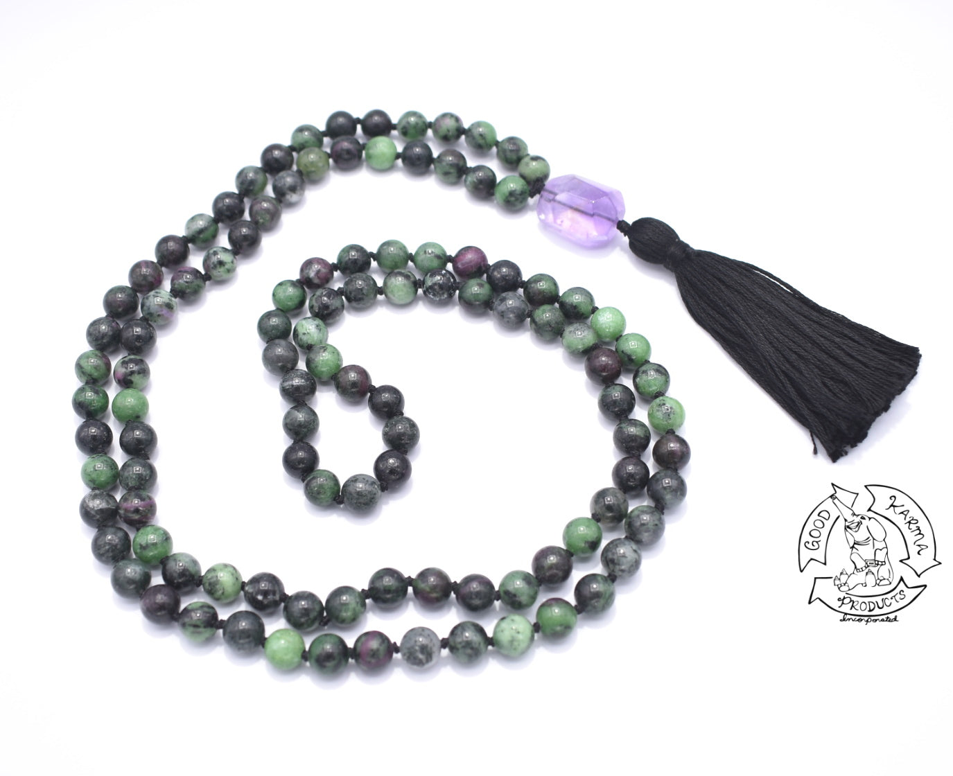 108 Stone Ruby Zoisite Handmade Japa Mala.