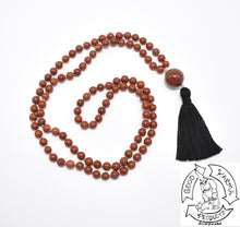 Load image into Gallery viewer, Mala Handmade with 108 Red Jasper Stone Beads
