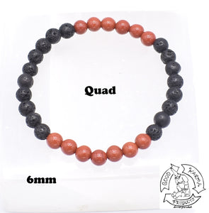 "Empowering Diffuser" - Lava Stone and Red Jasper Stone Bracelet